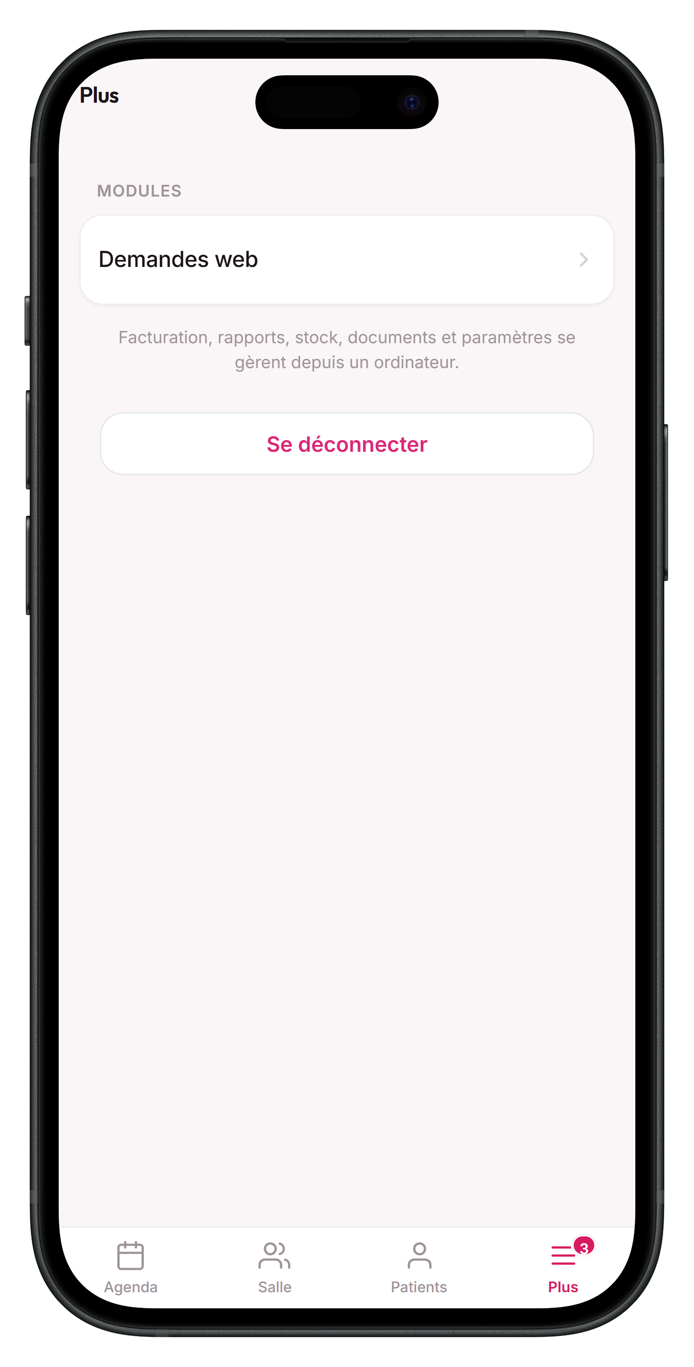 Les écrans restants, filtrés par rôle