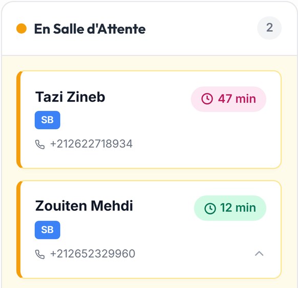 La file d'attente en direct : temps d'attente réel, priorité, motif